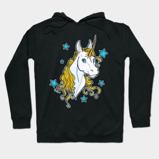 Golden Unicorn with Stars Hoodie